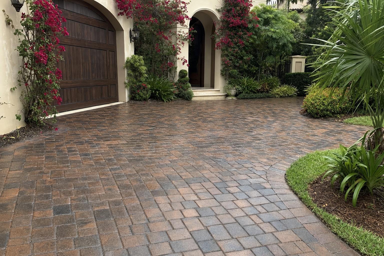 Example of paver cleaning and sealing work