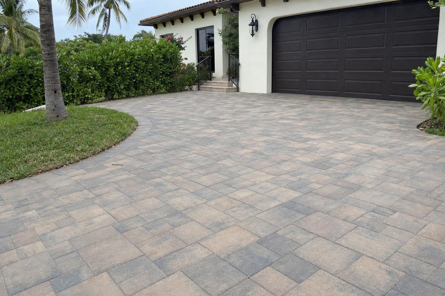 Example illustrative image of paver driveway installation work photo