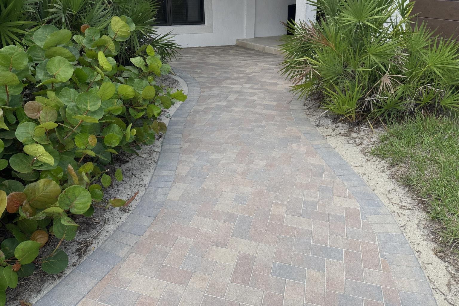 Photo of paver walkway installation work