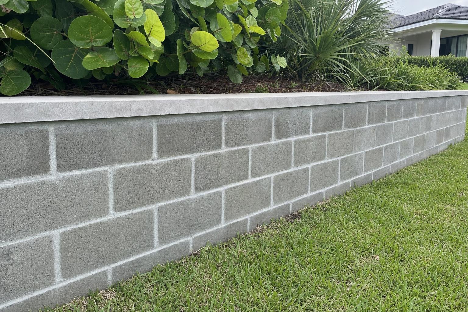 Stock photo of illustrative image of retaining wall repair work